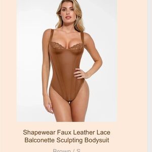 Popilush faux leather bodysuit